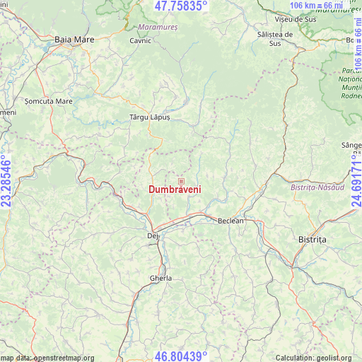 Dumbrăveni on map