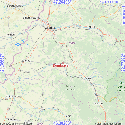 Dumbrava on map