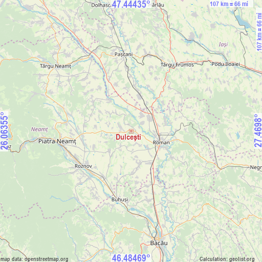 Dulceşti on map