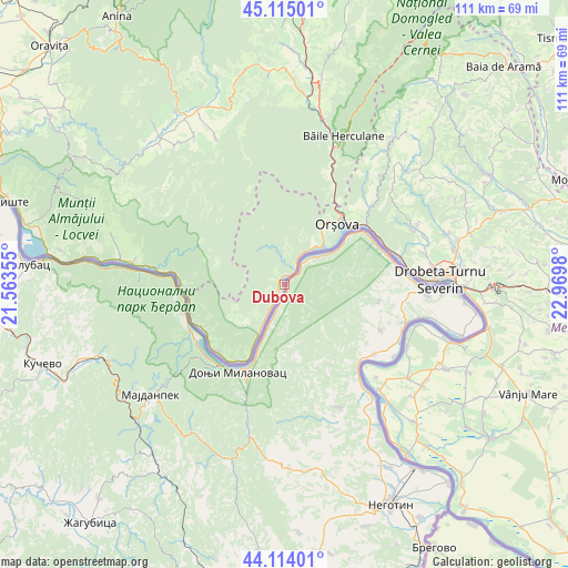 Dubova on map