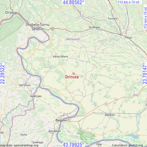 Drincea on map
