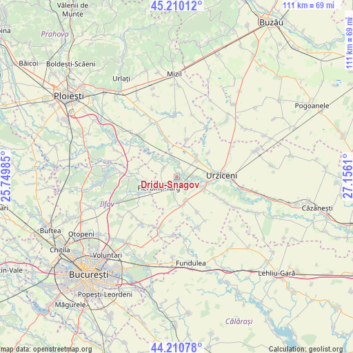 Dridu-Snagov on map