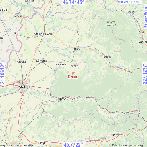 Drauț on map