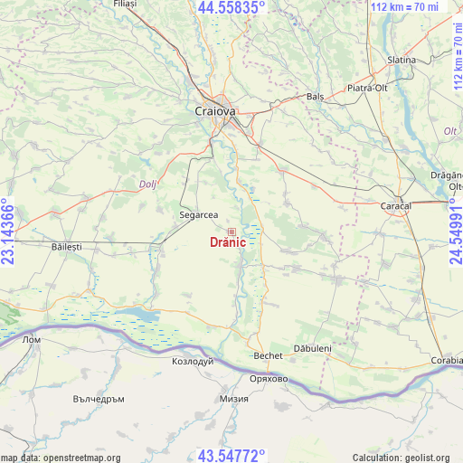 Drănic on map