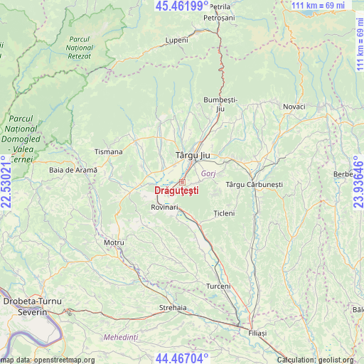 Drăguţeşti on map