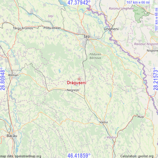 Drăgușeni on map