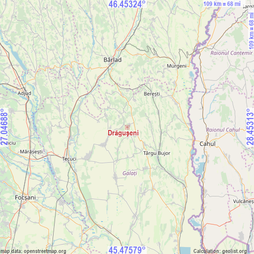 Drăguşeni on map