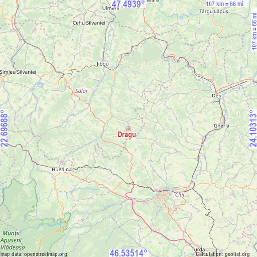 Dragu on map