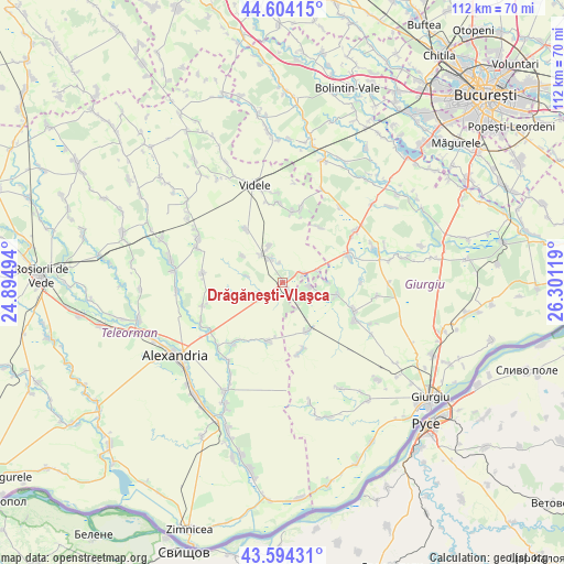 Drăgăneşti-Vlaşca on map