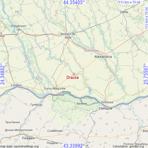 Dracea on map