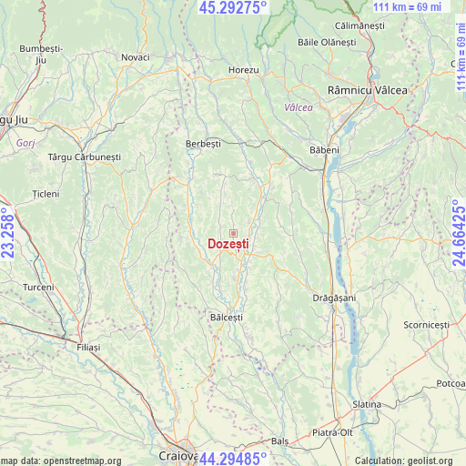 Dozești on map