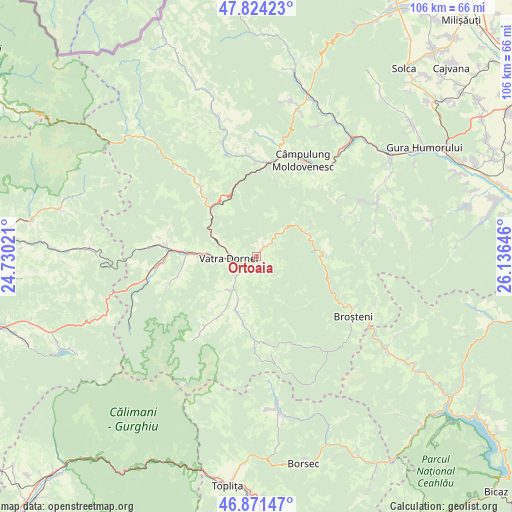 Ortoaia on map