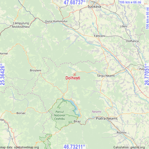 Dolhești on map