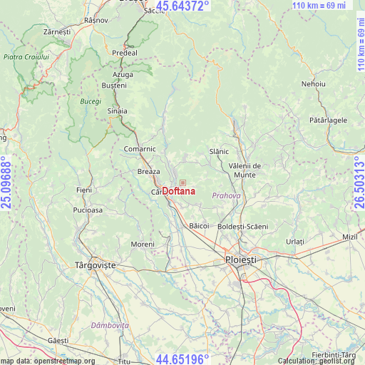 Doftana on map