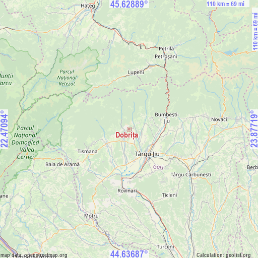 Dobrița on map