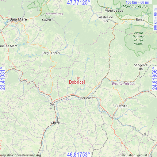 Dobricel on map