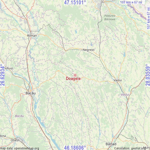 Doagele on map