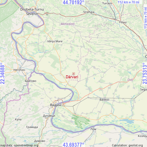 Dârvari on map