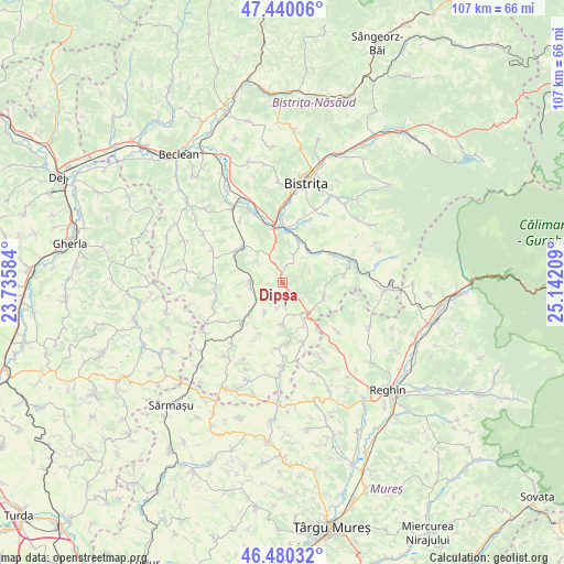 Dipșa on map