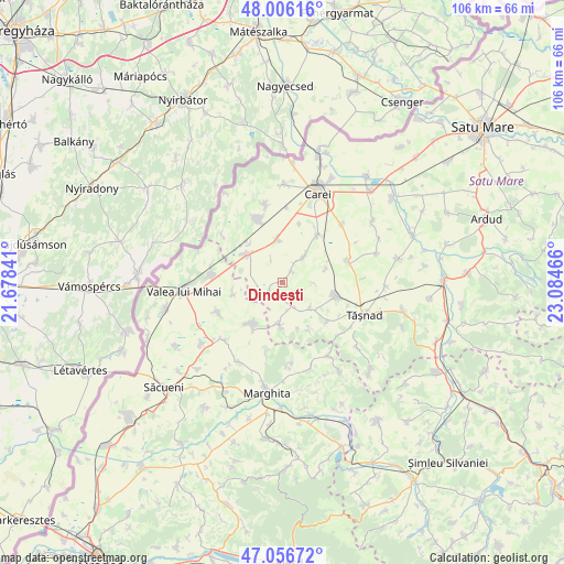 Dindești on map