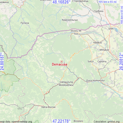 Demacușa on map