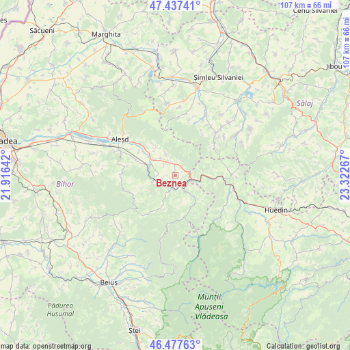 Beznea on map