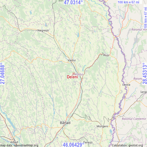 Deleni on map