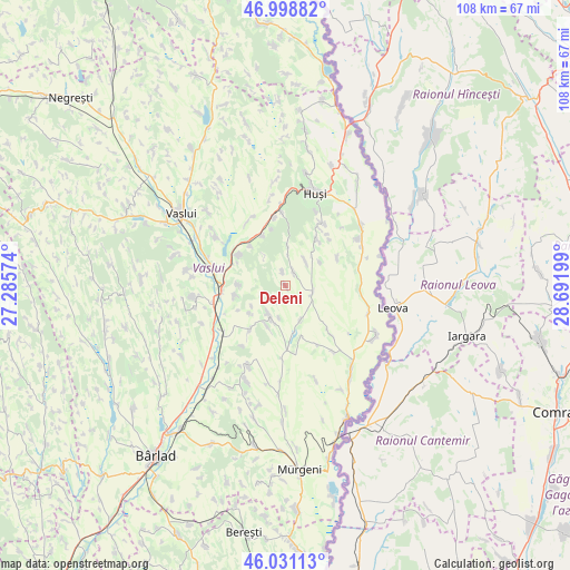 Deleni on map