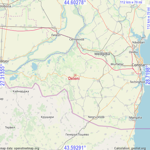 Deleni on map