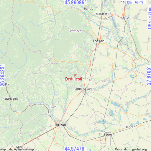 Dedulești on map