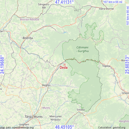 Deda on map