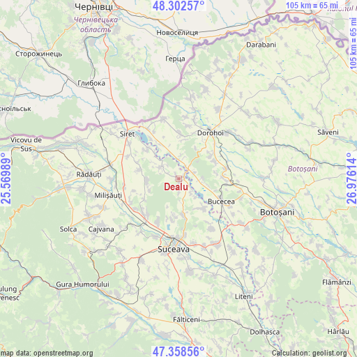 Dealu on map