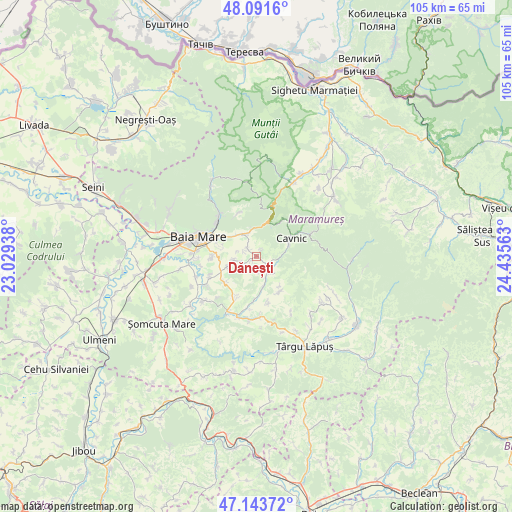 Dănești on map