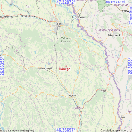 Dăneşti on map