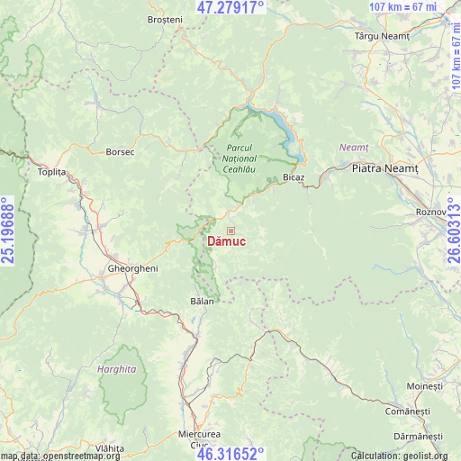 Dămuc on map