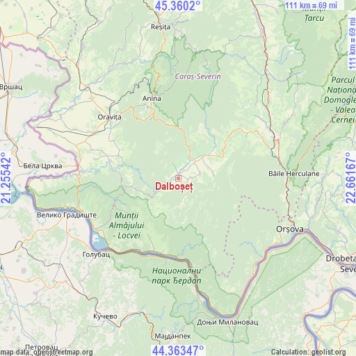 Dalboșeț on map