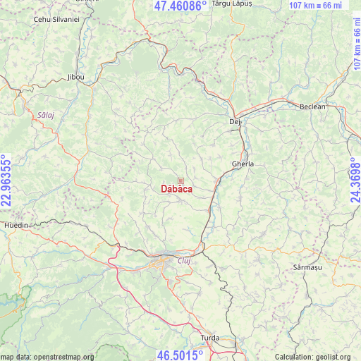 Dăbâca on map