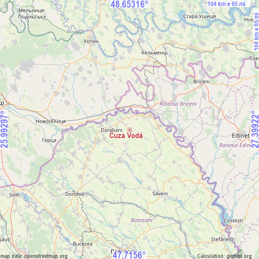 Cuza Vodă on map