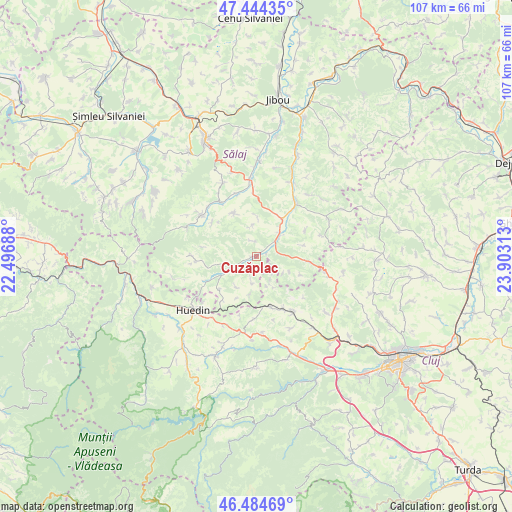 Cuzăplac on map