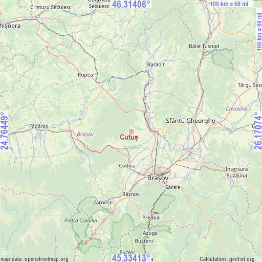 Cutuș on map