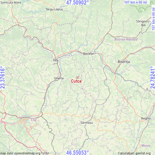 Cutca on map