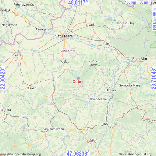 Cuța on map