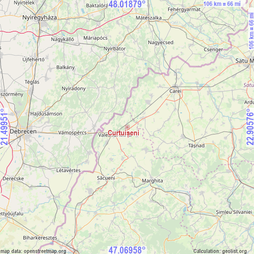 Curtuișeni on map