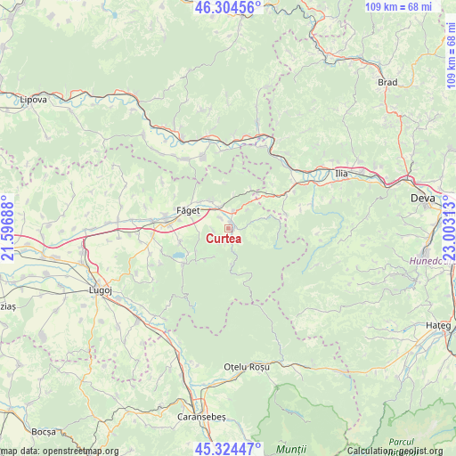 Curtea on map