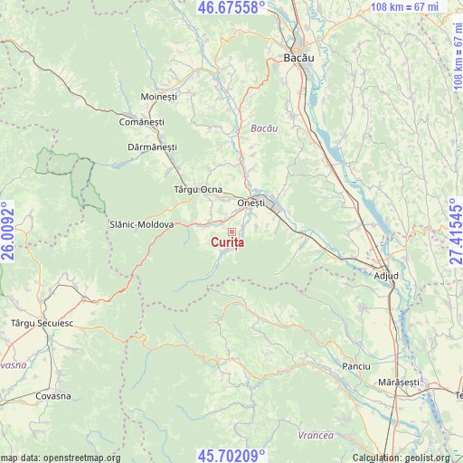 Curița on map