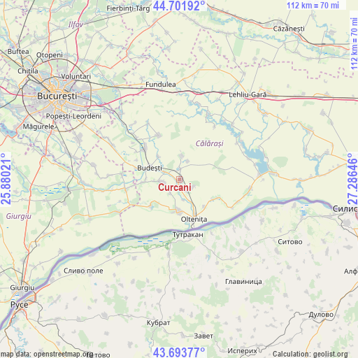 Curcani on map