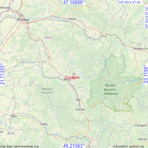 Curăţele on map