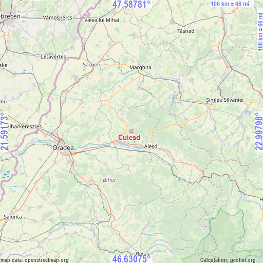 Cuieșd on map