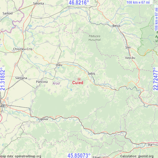 Cuied on map