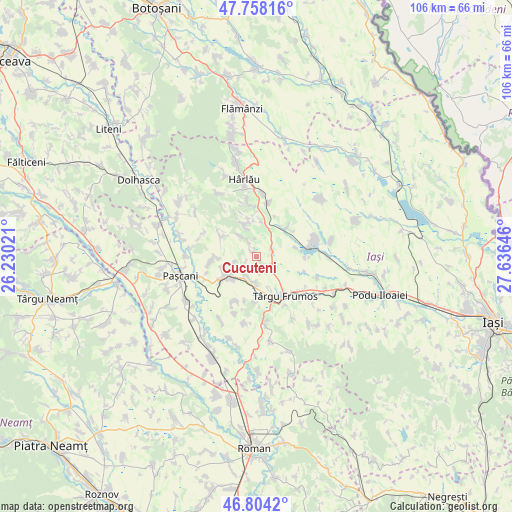 Cucuteni on map